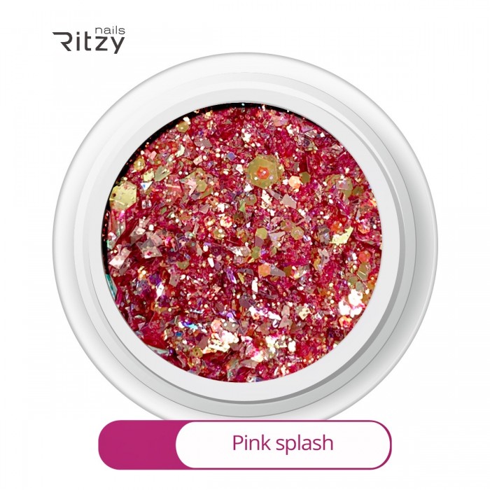 Ritzy M-06 Pink splash luxury mix блёстки