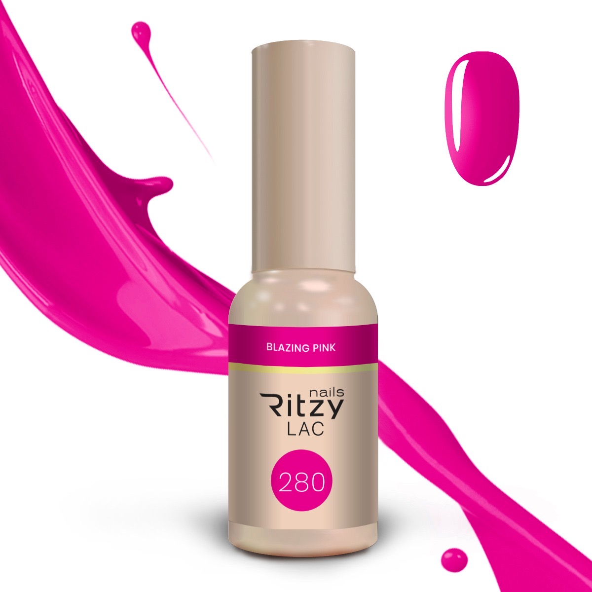 Ritzy Lac 280 Blazing pink gēllaka 9 ml