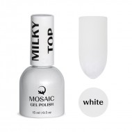 Mosaic Milky white balts top gēls 15 ml