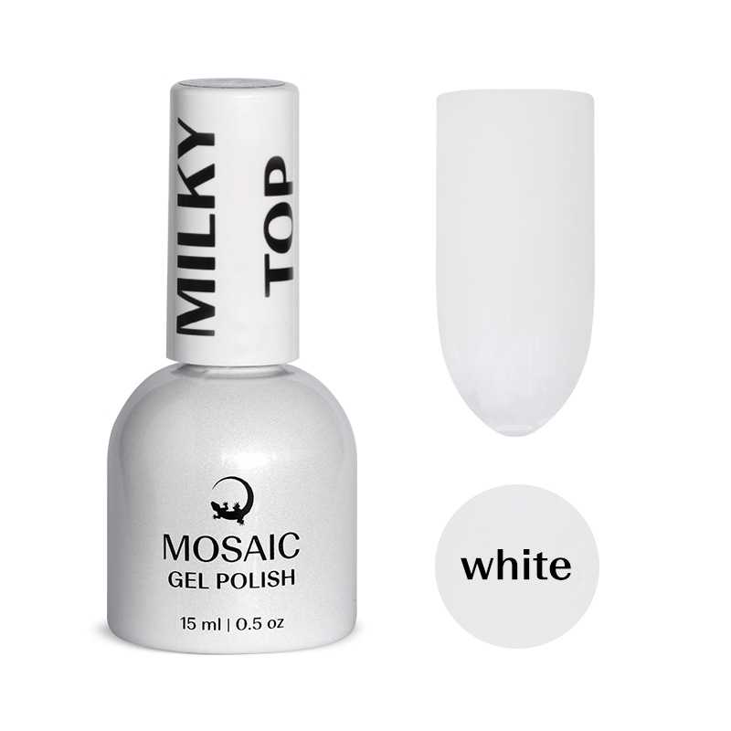 Mosaic Milky white balts top gēls 15 ml