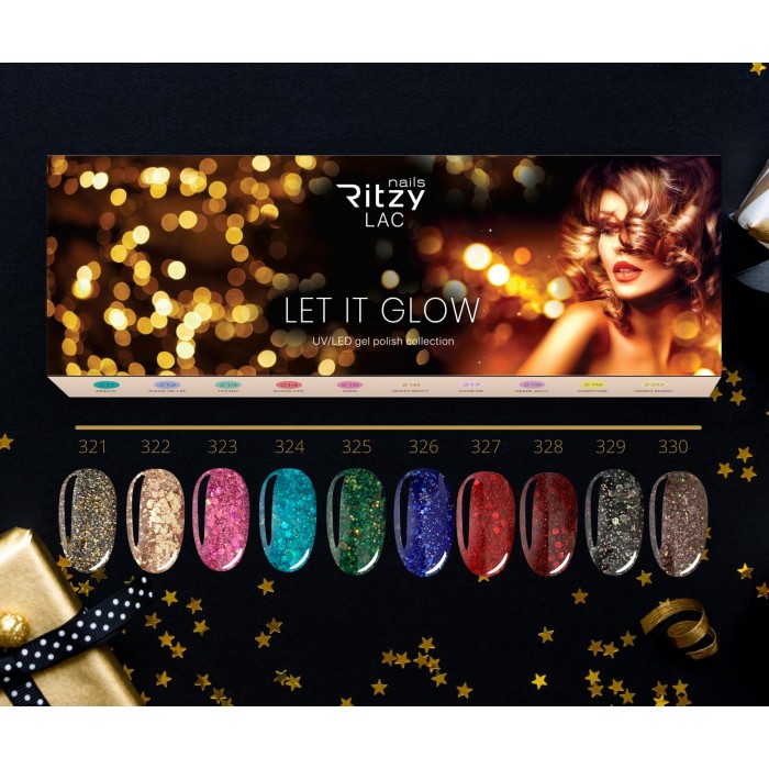 Ritzy Lac 321-330 collection Let it Glow gel polish