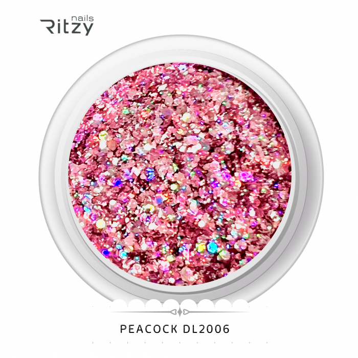 Ritzy DL2006 peacock блёстки