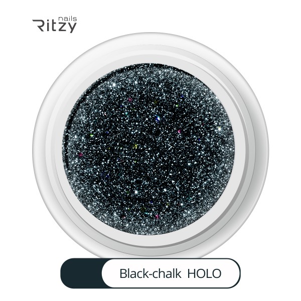 Ritzy Holo black chalk superfine spīdumi