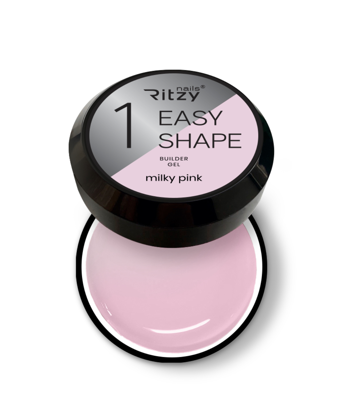 Ritzy Easy shape Milky pink 01 būvējošais gēls 50 ml