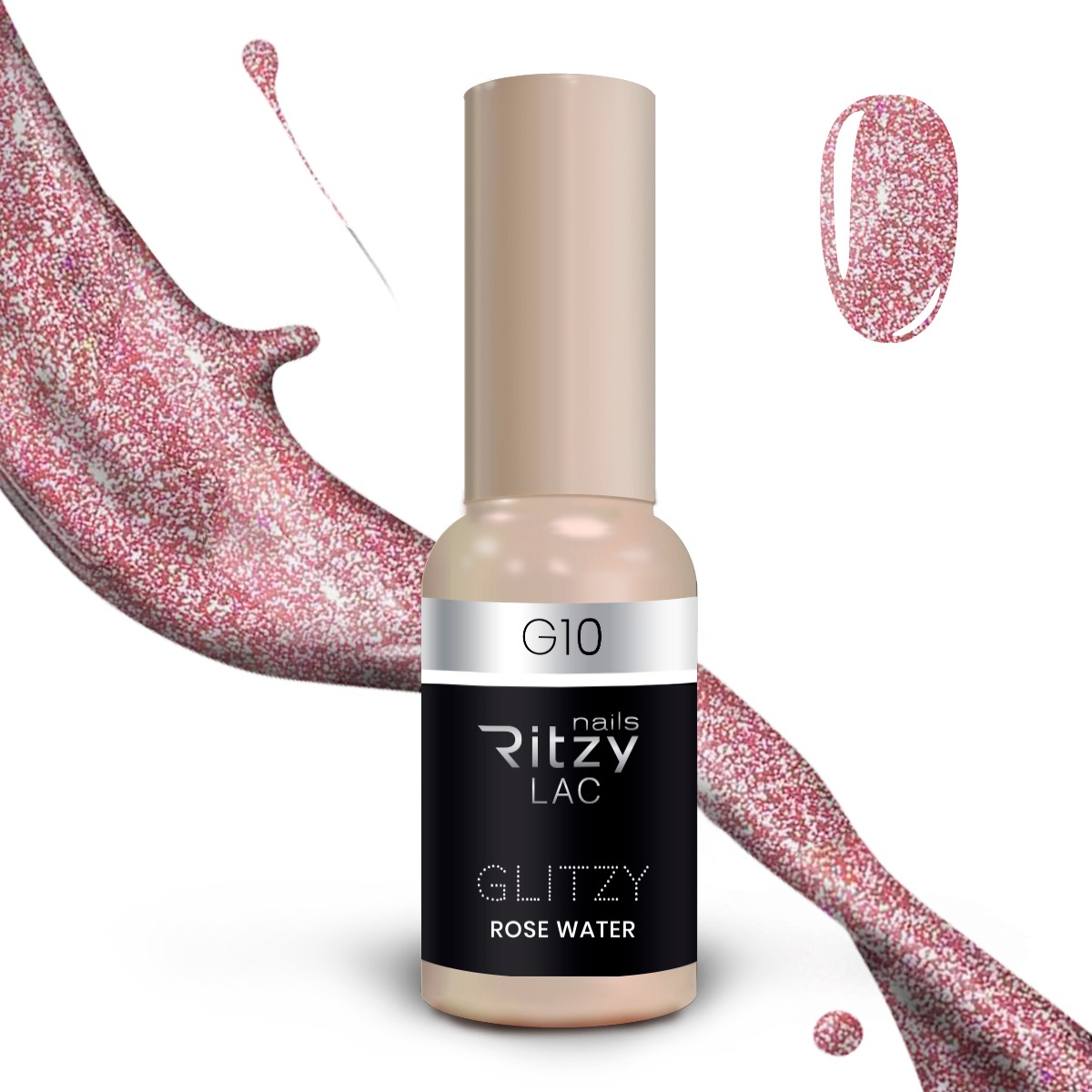 Ritzy Lac G10 Rose Water светоотражающий гель лак 9 мл