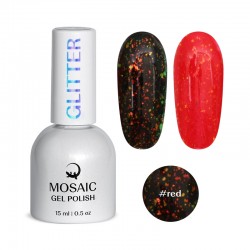 Mosaic Glitter top gel spark Red 15 ml