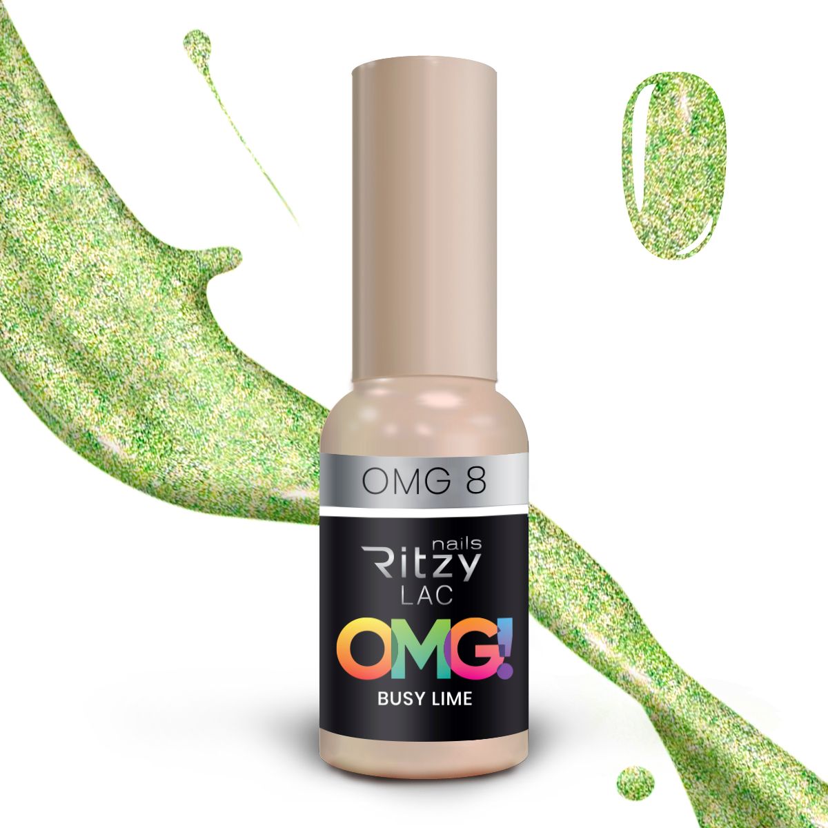 Ritzy Lac OMG 8 busy lime gel polish 9 ml