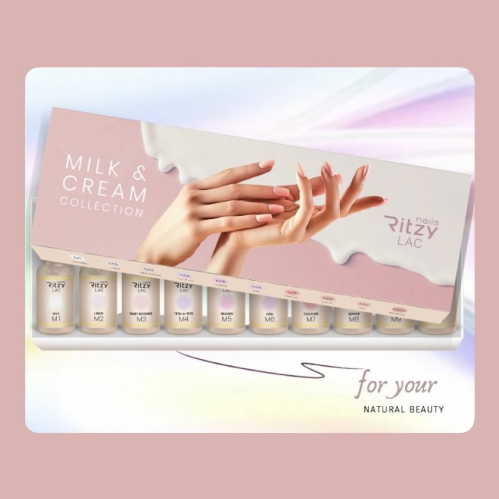 Ritzy Lac gēllakas kolekcija Milk & Cream M1 - M10 Ritzy Lac gēllakas kolekcija Milk & Cream M1 - M10