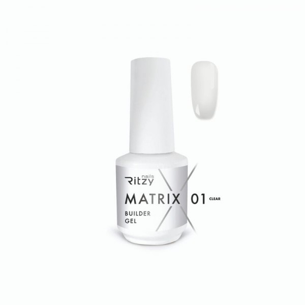 Ritzy Matrix 01 Clear būvējošais gēls pudelē 15 ml