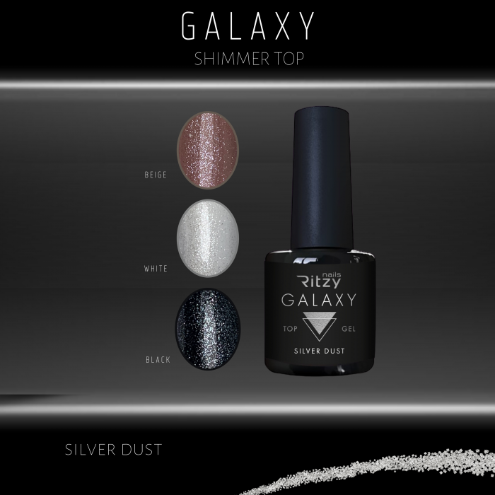 Ritzy Silver dust Топ с блеском без липкого слоя 8 мл