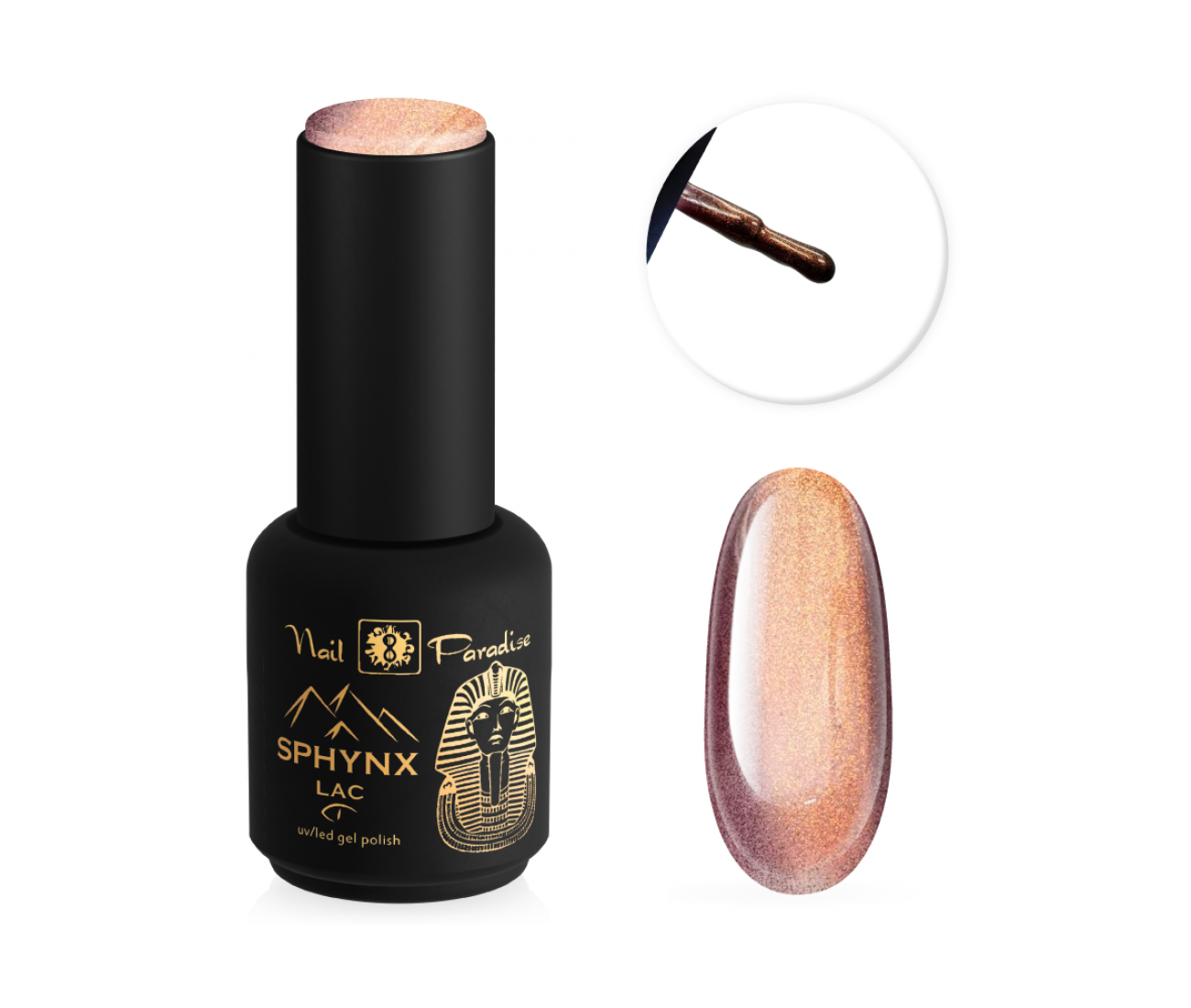 Sphynx lac 911002 Golden Tiger's Gaze Cat eye gel polish 10 ml