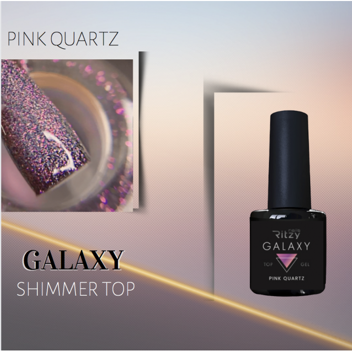 Ritzy Pink quartz shimmer top without tacky layer 8 ml