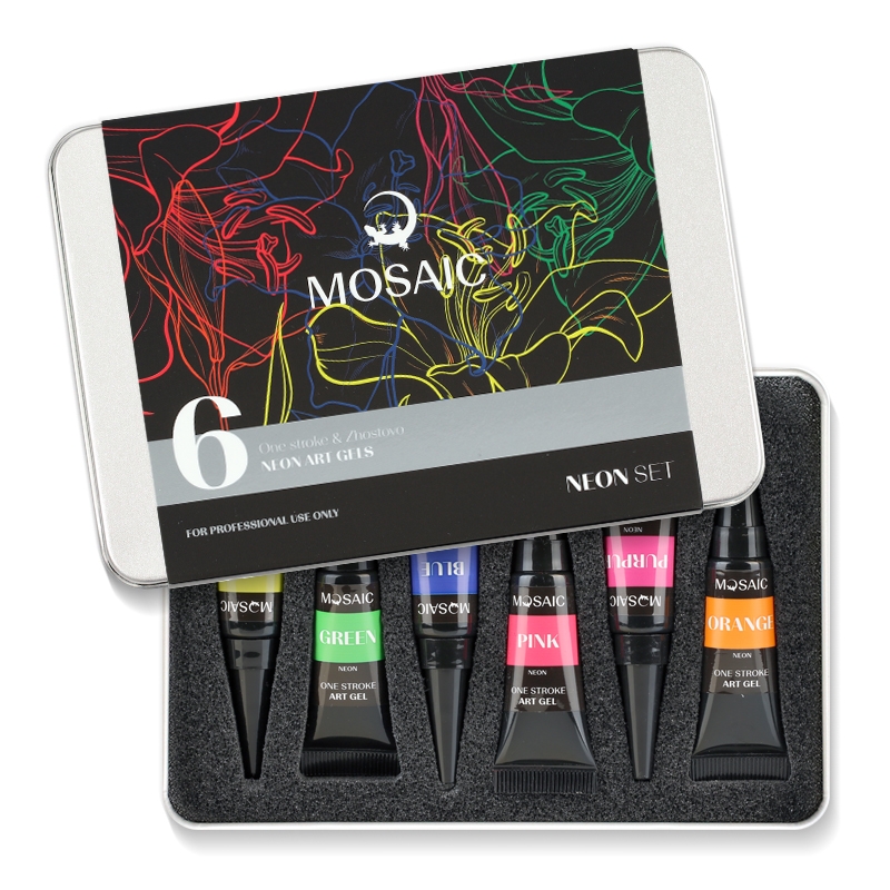 Mosaic One stroke Neon Kit gel paint 6x5 ml