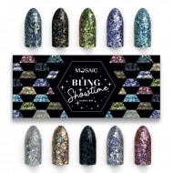 Mosaic Bling gliteru gēla komplekts Showtime 10x5 ml