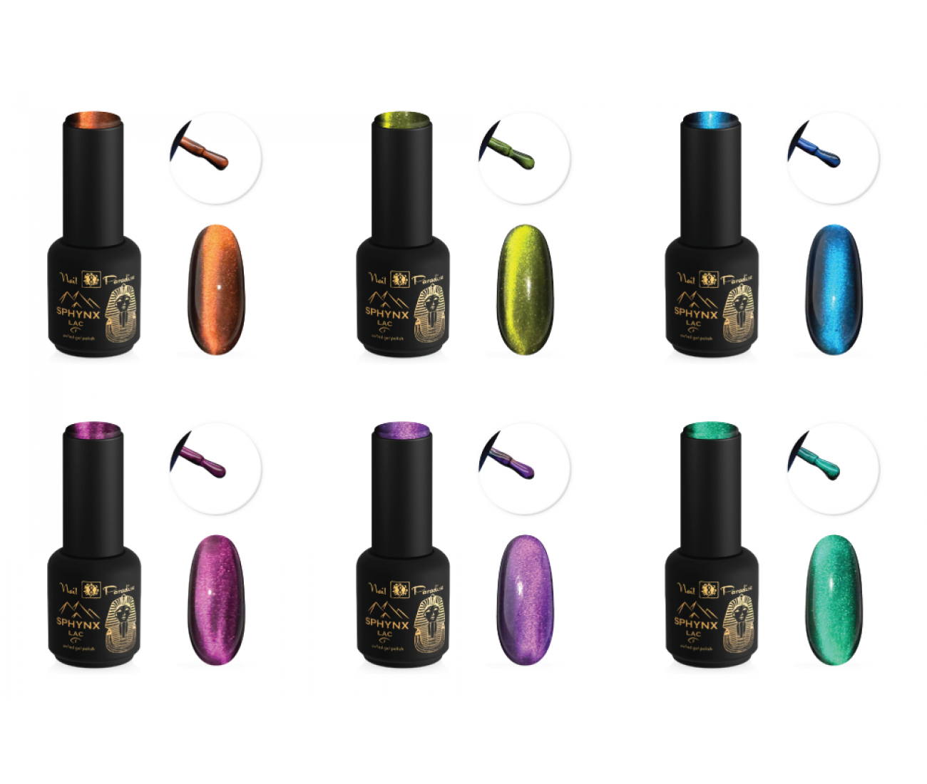 Sphynx lac KOMPLEKTS 928 col. Cat eye gēllaka 6*10 ml