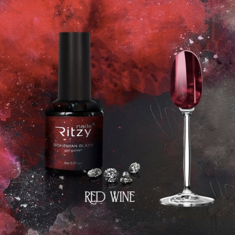 Ritzy Lac Red wine Bohemian vitrāžas gēllaka 10 ml