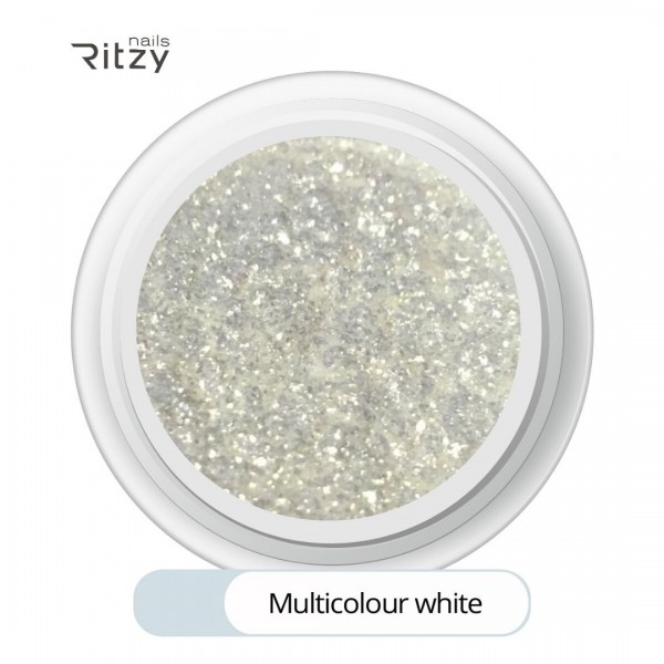 Ritzy Sugar effect glitter multicolour white mirdzumi ar cukura efektu