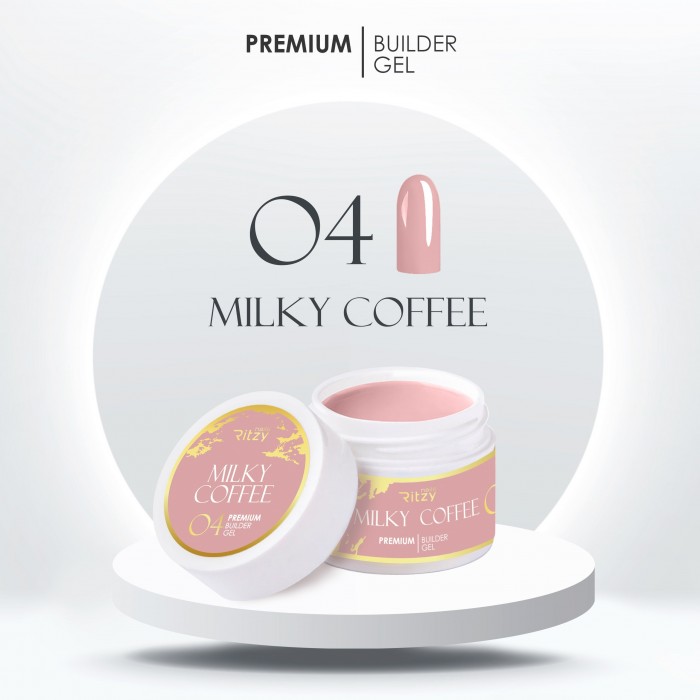 Ritzy Premium Milky coffee 04 būvējošais gēls 5 ml