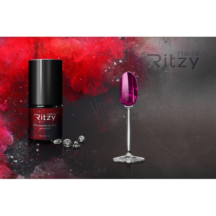 Ritzy Lac Pink Bohemian stained glass gel polish 8 ml