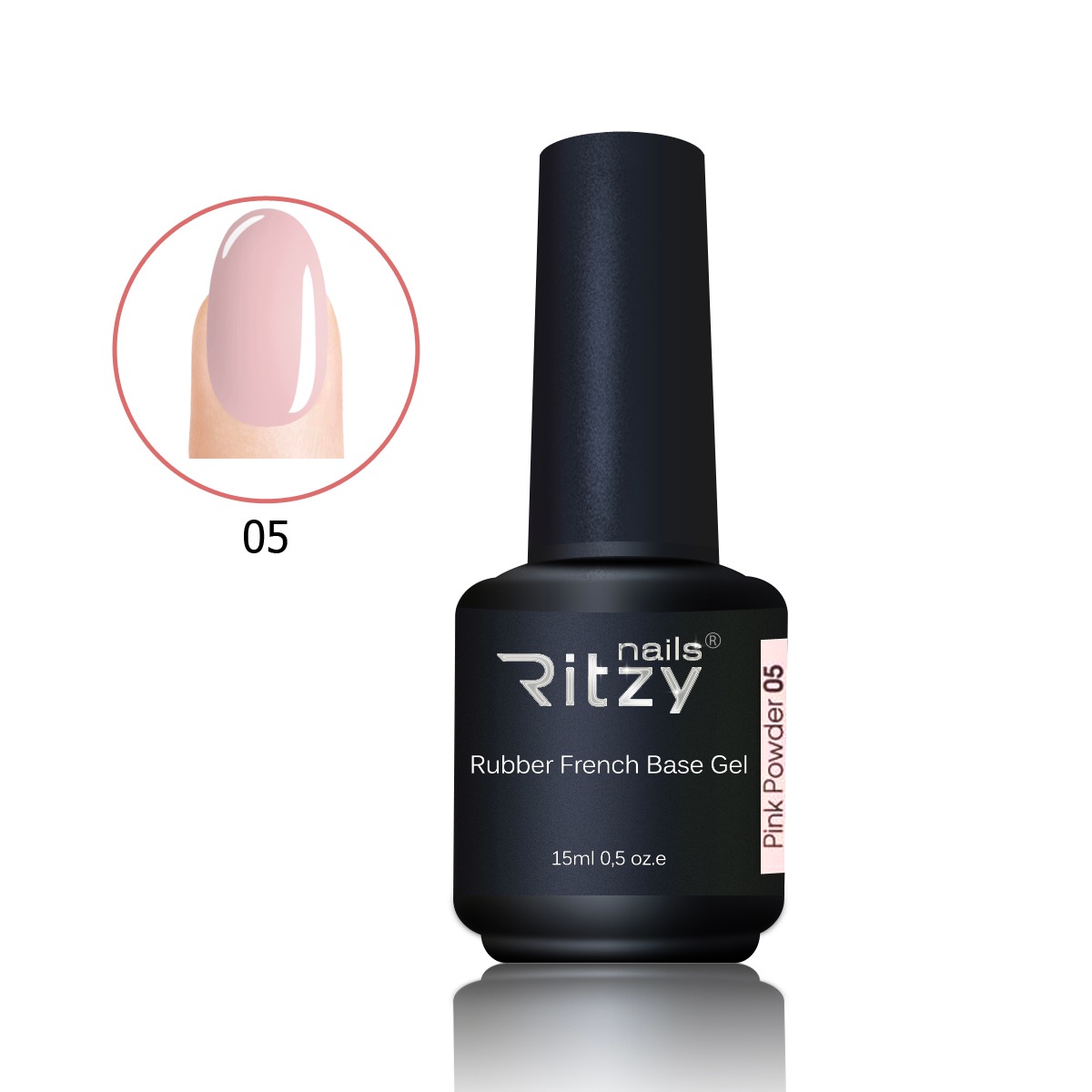 Ritzy Pink powder 05 cover rubber base 15 ml