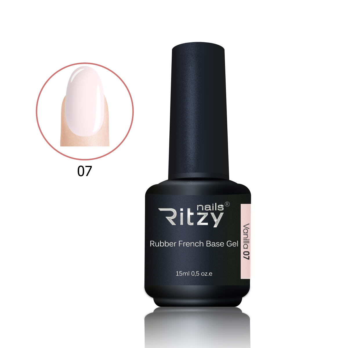 Ritzy Vanilla 07 kaučuka kamuflāžas bāze 15 ml