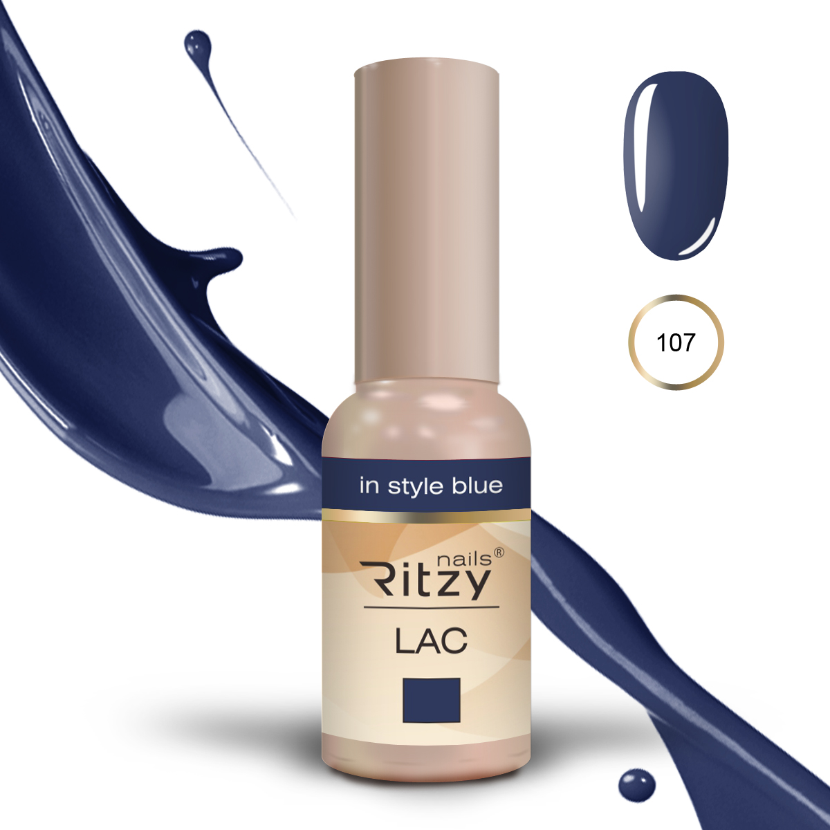 Ritzy Lac 107 In Style Blue/gel polish 9ml