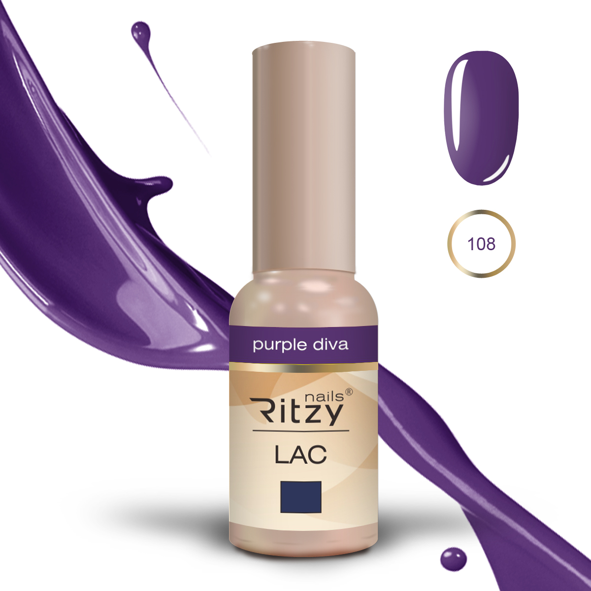 Ritzy Lac 108 Purple Diva гель лак 9 мл