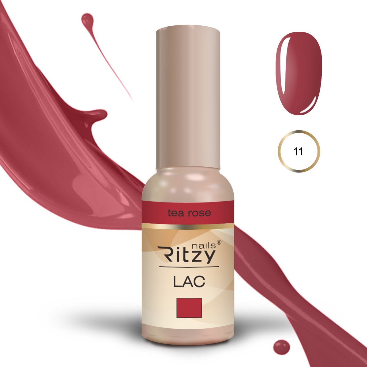 Ritzy Lac 11 Tea rose gel polish 9 ml