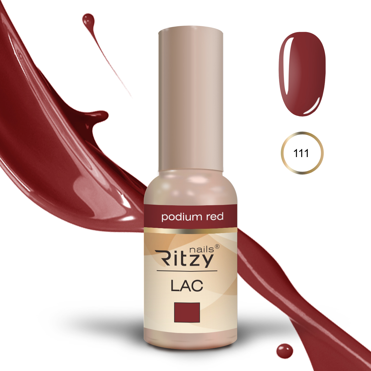 Ritzy Lac 111 Podium Red/гель лак 9мл