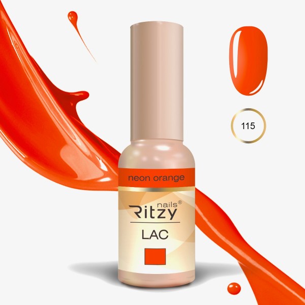 Ritzy Lac 115 Neon Orange gel polish 9 ml