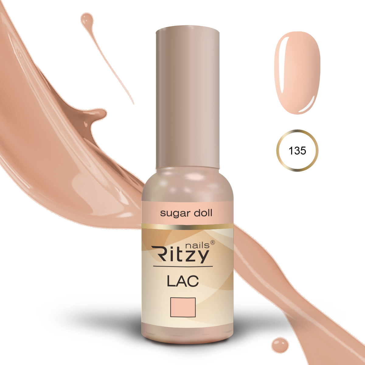 Ritzy Lac 135 Sugar Doll/гель лак 9мл