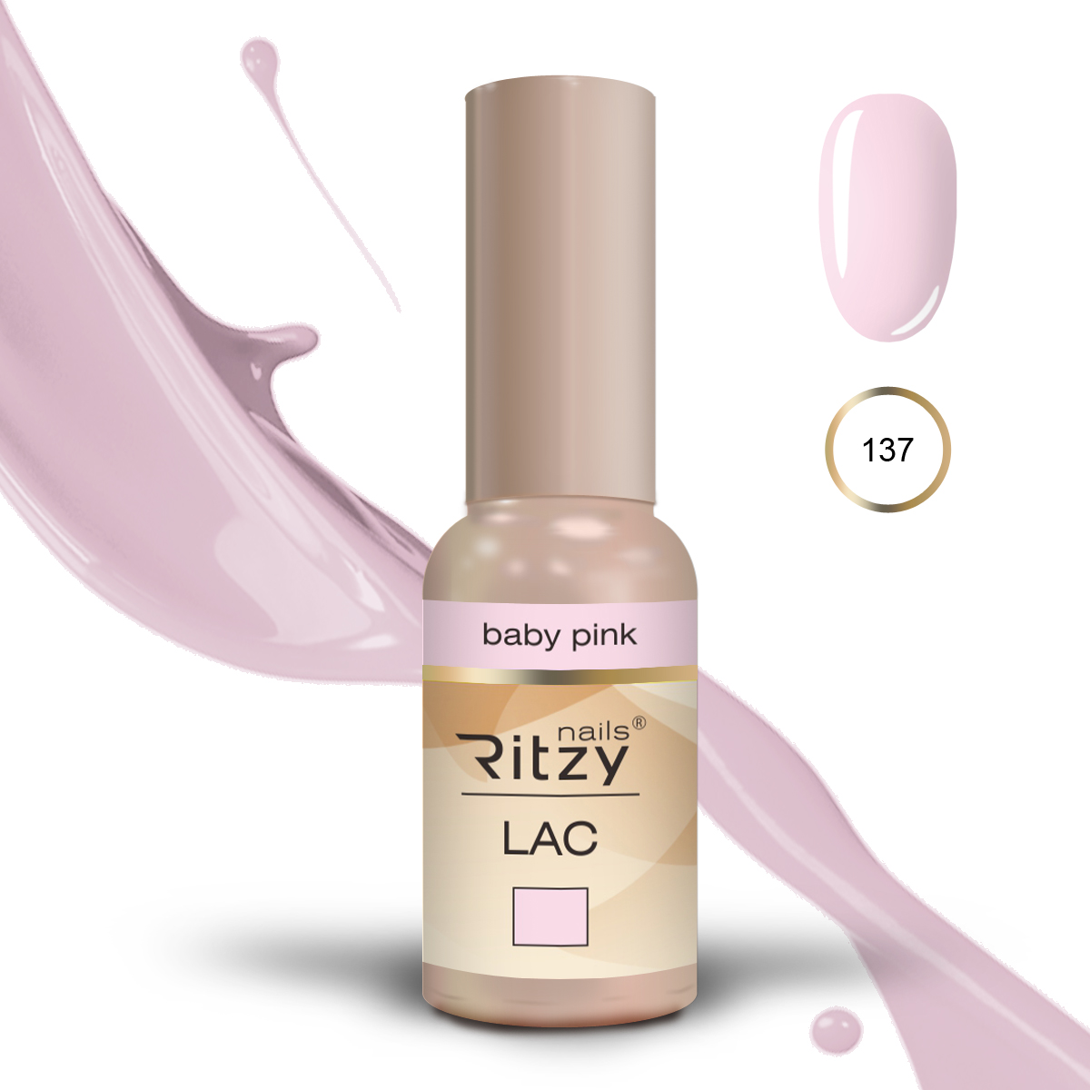 Ritzy Lac 137 Baby Pink/гель лак 9мл