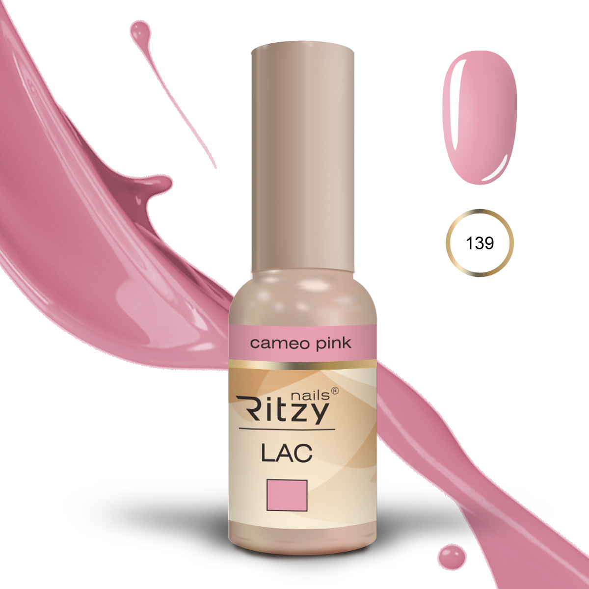 Ritzy Lac 139 Cameo pink/гель лак 9мл