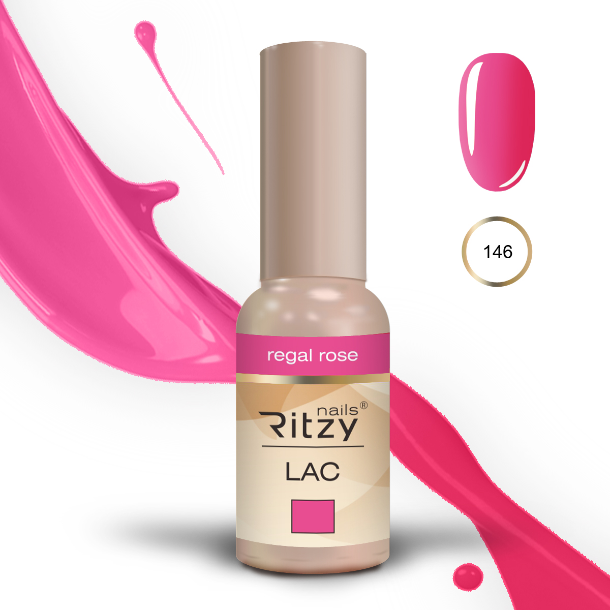 Ritzy Lac 146 Regal Rose gēla laka 9 ml