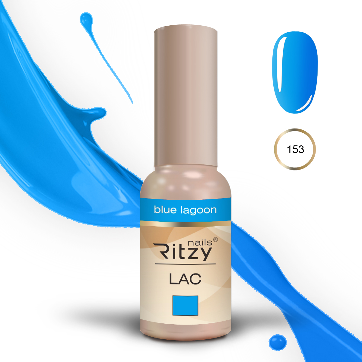 Ritzy Lac 153 Blue Lagoon/гель лак 9мл