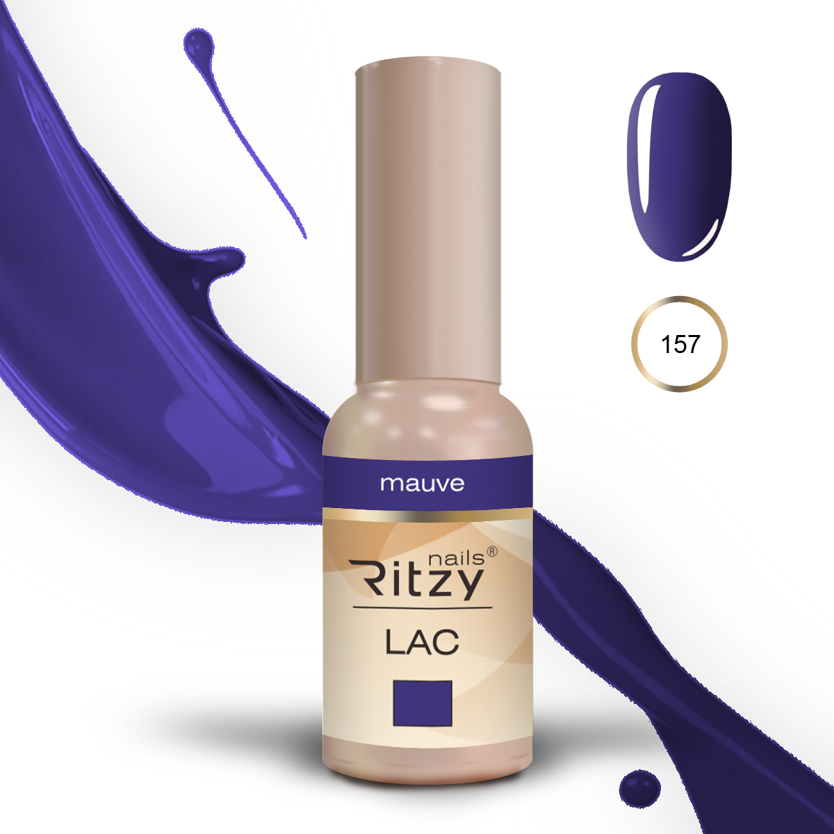 Ritzy Lac 157 Mauve/гель лак 9мл