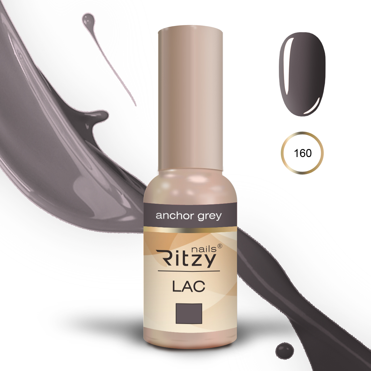 Ritzy Lac 160 Anchor Grey/gel polish 9ml