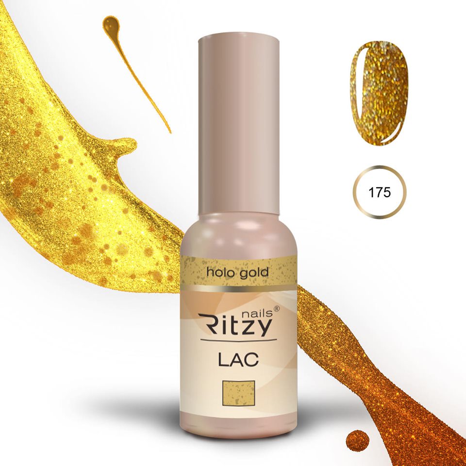 Ritzy lac 175 Holo Gold/gēla laka 9ml