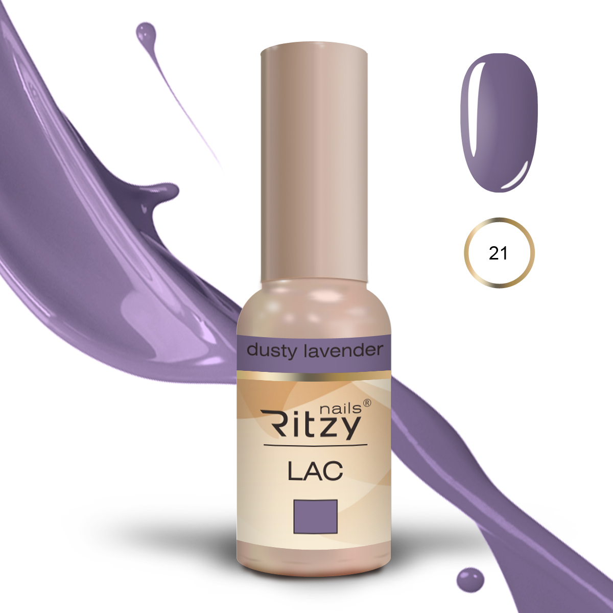 Ritzy Lac 21 Dusty lavander gēla laka 9 ml