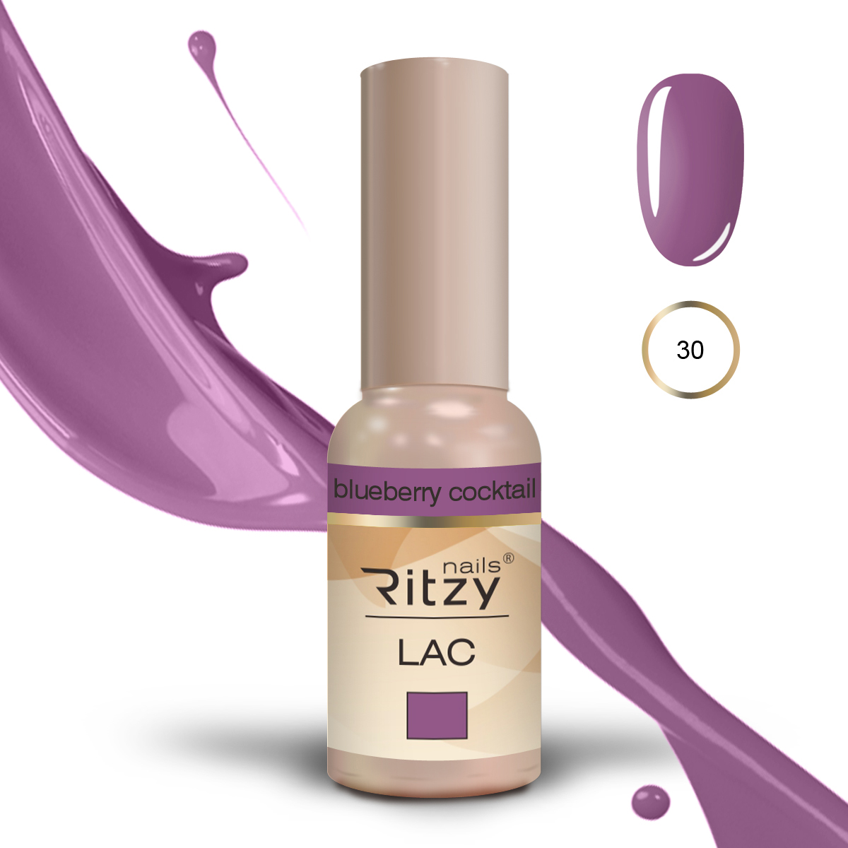 Ritzy Lac 30 Blueberry cocktail гель лак 9 мл