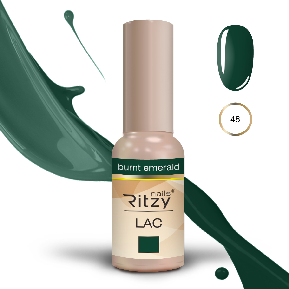 Ritzy Lac 48 Burnt emerald gel polish 9 ml