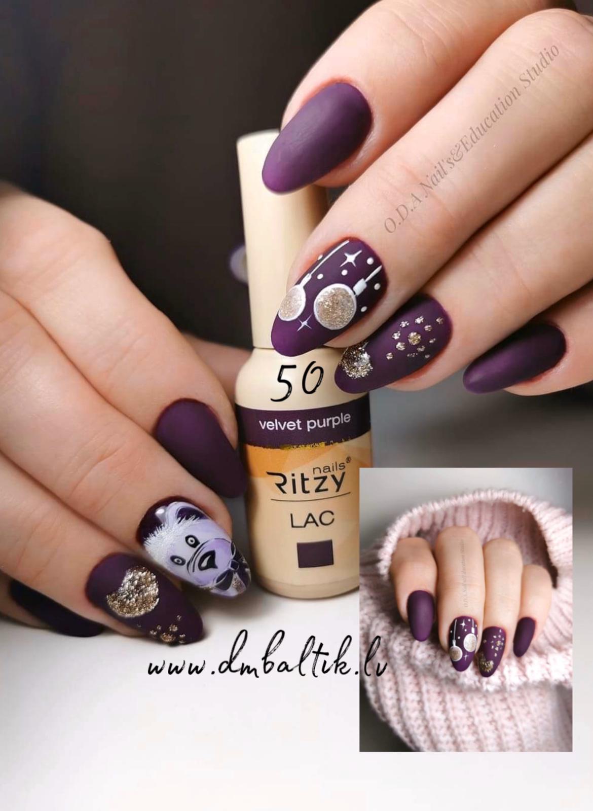 Ritzy Lac 50 Velvet purple gel polish 9 ml