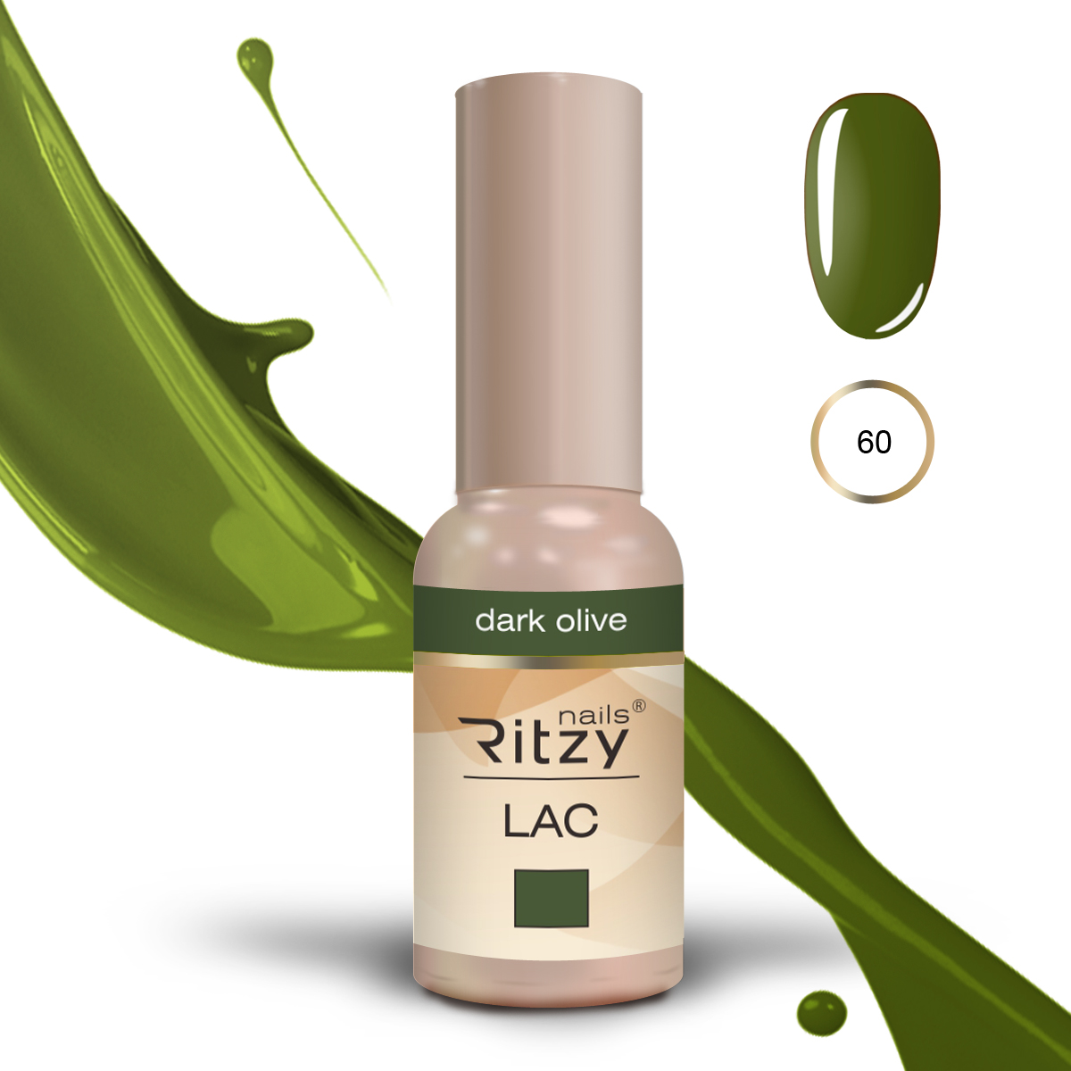 Ritzy Lac 60 Dark Olive gēla laka 9 ml