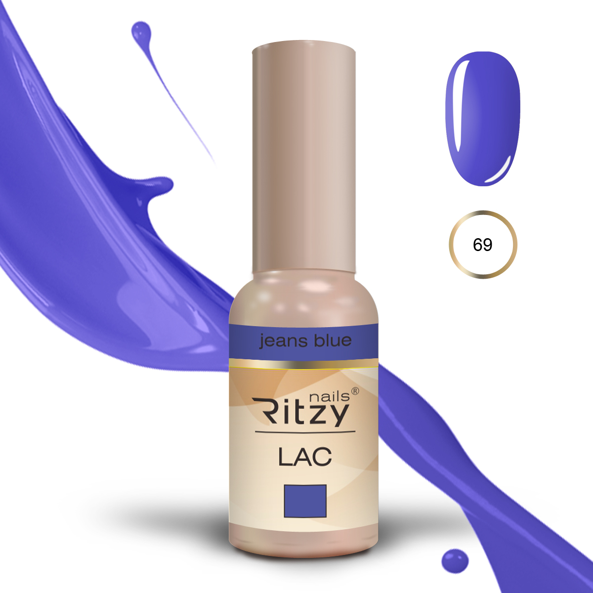 Ritzy Lac 69 Jeans Blue gēla laka 9 ml