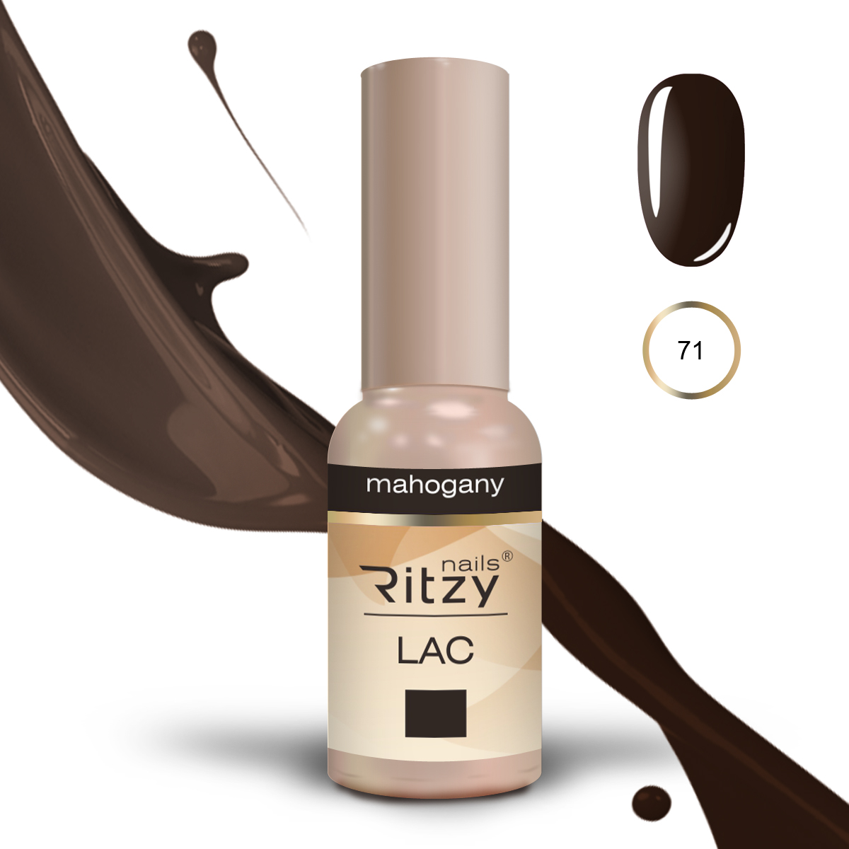 Ritzy Lac 71 Mahogany/гель лак 9мл