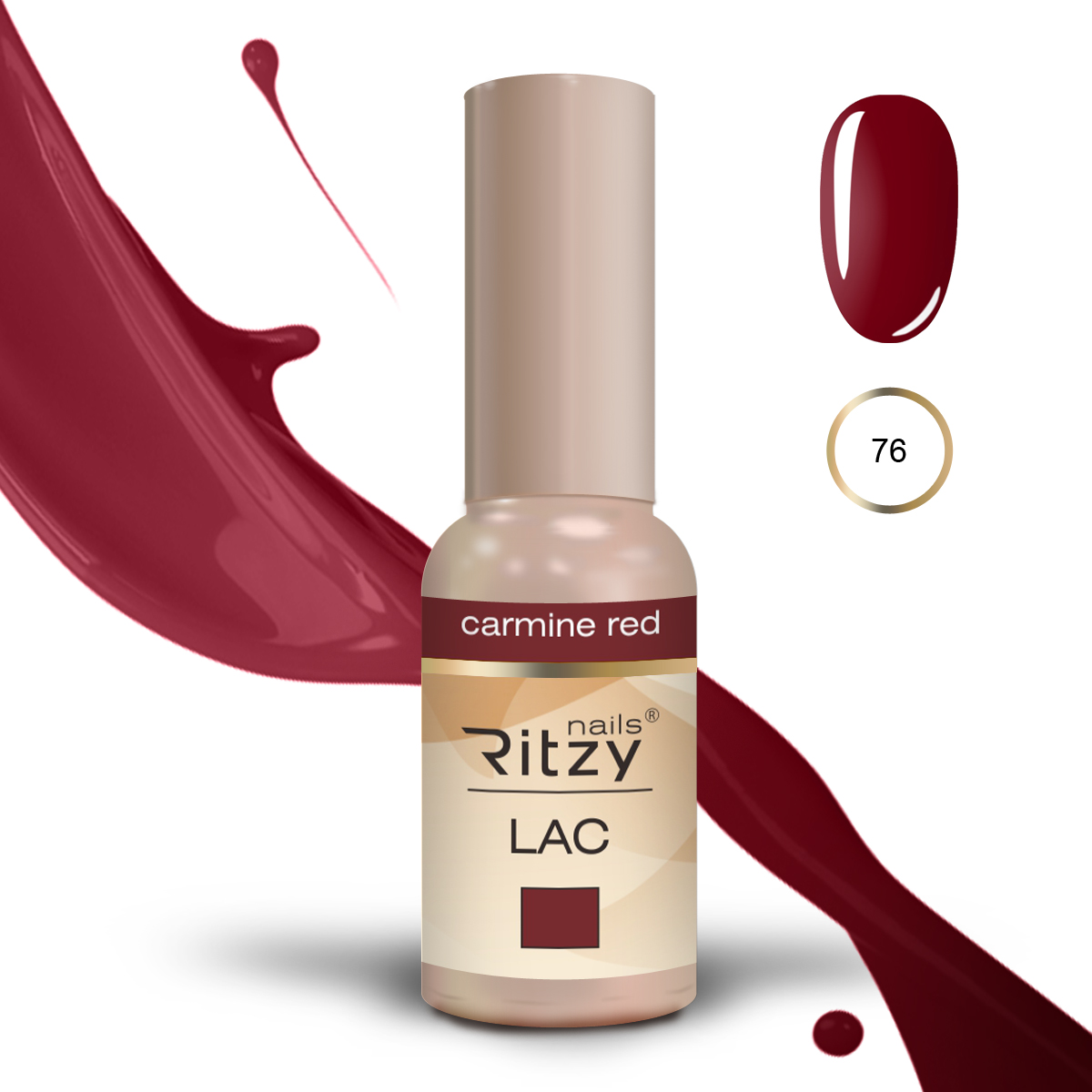 Ritzy Lac 76 Carmine red/gel polish 9ml