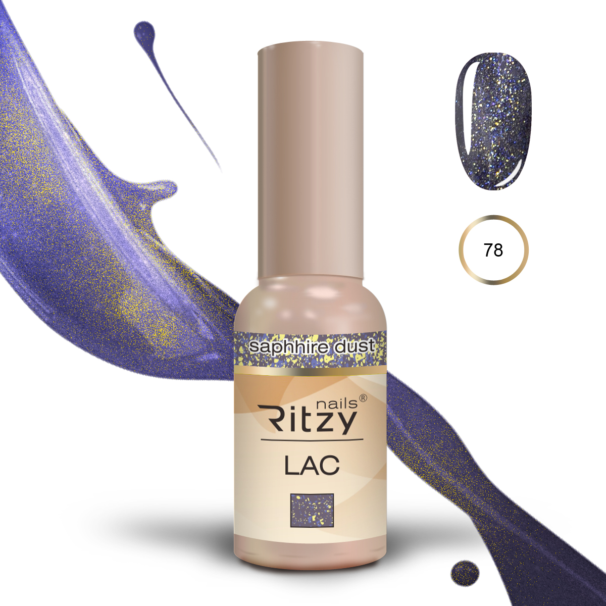 Ritzy Lac 78 Sapphire Dust/gēla laka 9ml