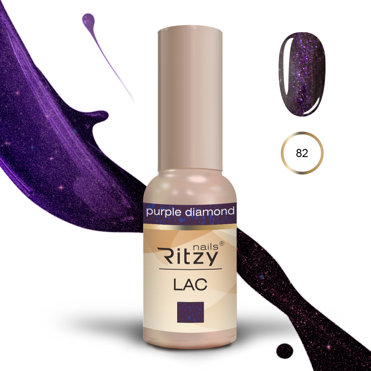 Ritzy Lac 82 Purple diamond/gēla laka 9ml