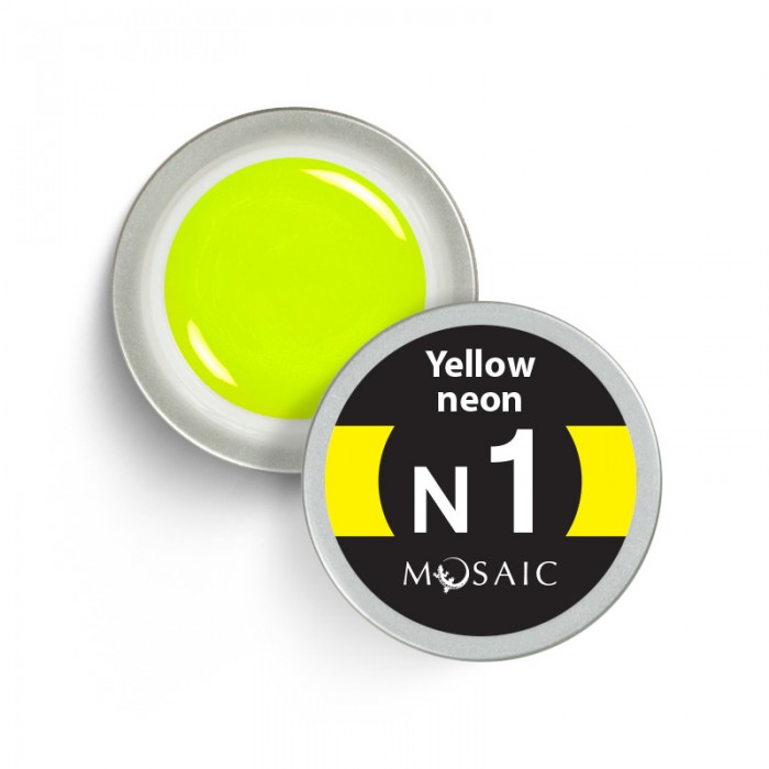 Mosaic N1 Yellow neon витражная гель краска 5 мл