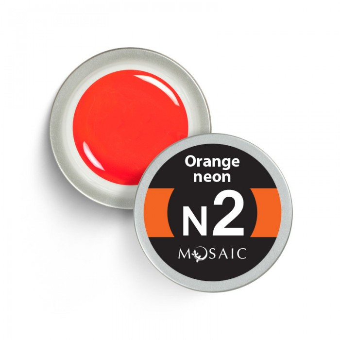 Mosaic N2 Orange neon vitrāža gēla krāsa 5 ml